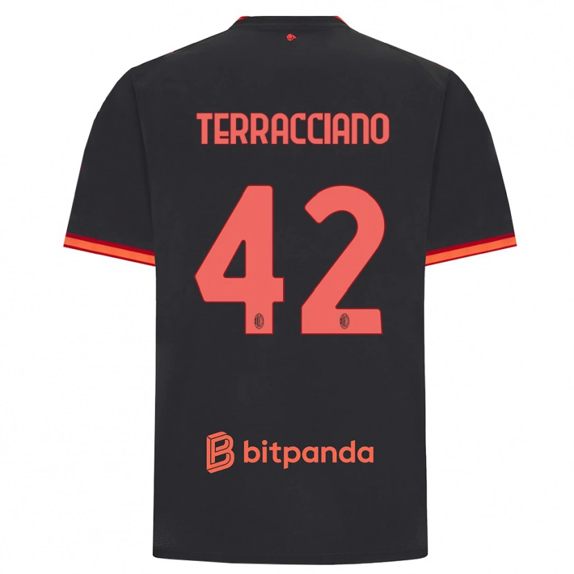 Danxen Uomo Maglia Filippo Terracciano #42 Rosso Nero Kit Gara Third 2026/27 Maglietta