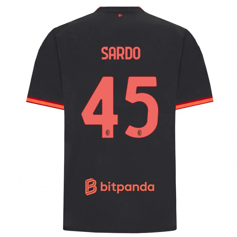 Danxen Uomo Maglia Jacopo Sardo #45 Rosso Nero Kit Gara Third 2026/27 Maglietta