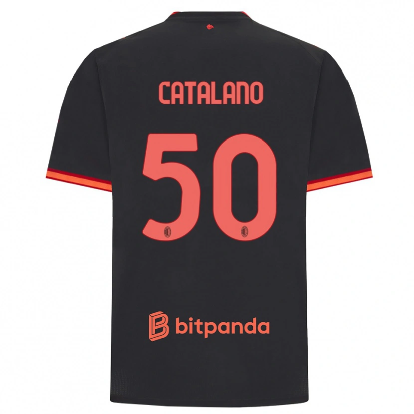 Danxen Uomo Maglia Alessio Catalano #50 Rosso Nero Kit Gara Third 2026/27 Maglietta