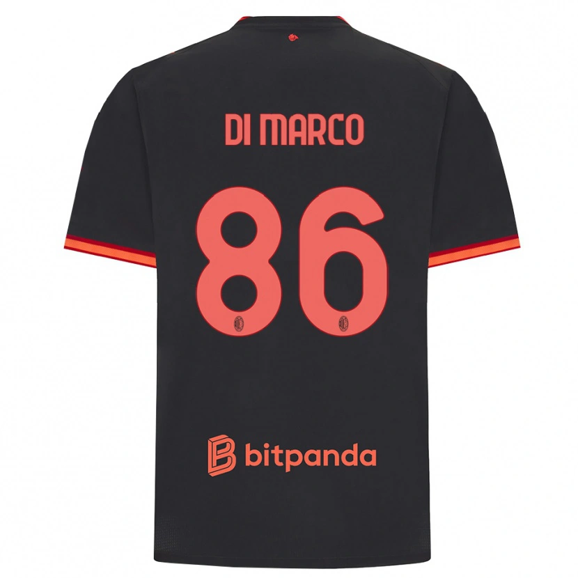 Danxen Uomo Maglia Luca Di Marco #86 Rosso Nero Kit Gara Third 2026/27 Maglietta