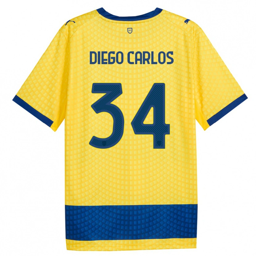 Danxen Uomo Maglia Diego Carlos #34 Giallo Blu Nero Kit Gara Away 2026/27 Maglietta