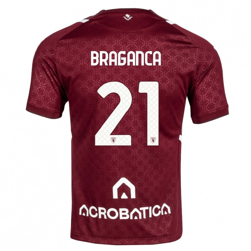 Danxen Donna Maglia Daniel Bragança #21 Borgogna Bianco Kit Gara Home 2026/27 Maglietta