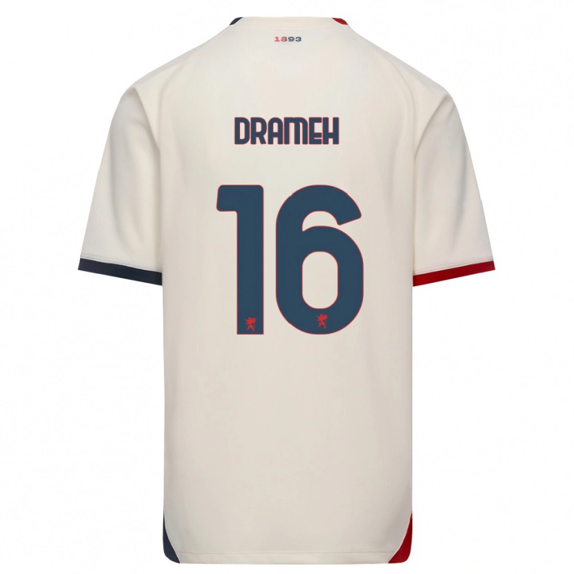 Danxen Donna Maglia Cody Drameh #16 Bianco Avorio Rosso Kit Gara Away 2026/27 Maglietta