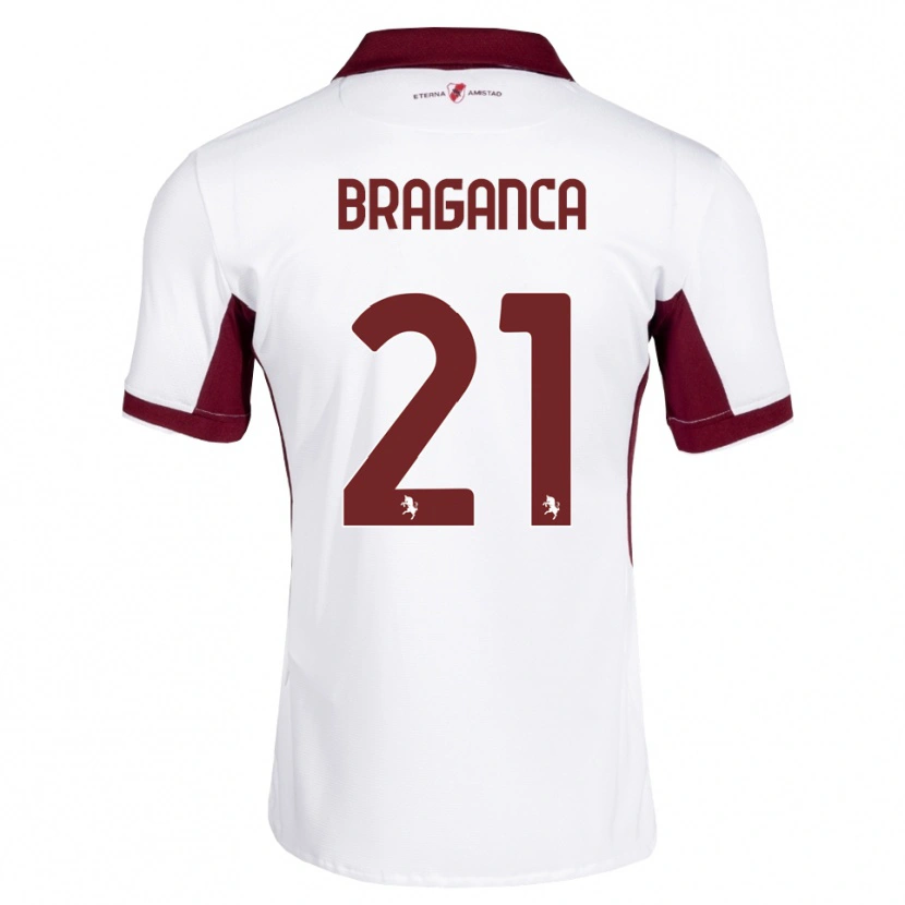 Danxen Donna Maglia Daniel Bragança #21 Borgogna Bianco Rosso Kit Gara Away 2026/27 Maglietta