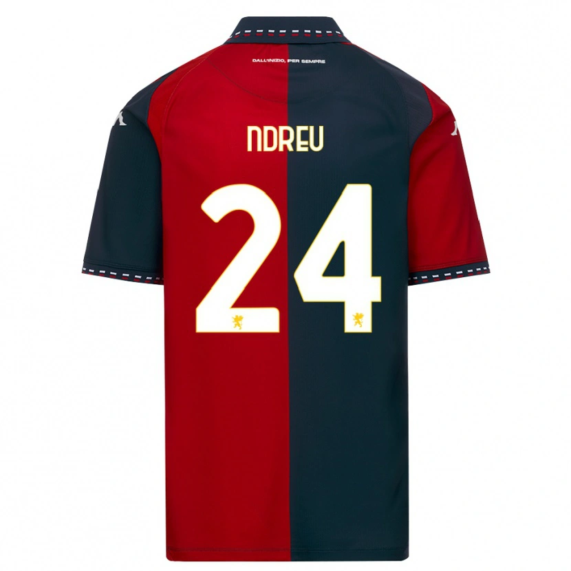 Danxen Donna Maglia Rikardo Ndreu #24 Rosso Nero Bianco Kit Gara Home 2026/27 Maglietta