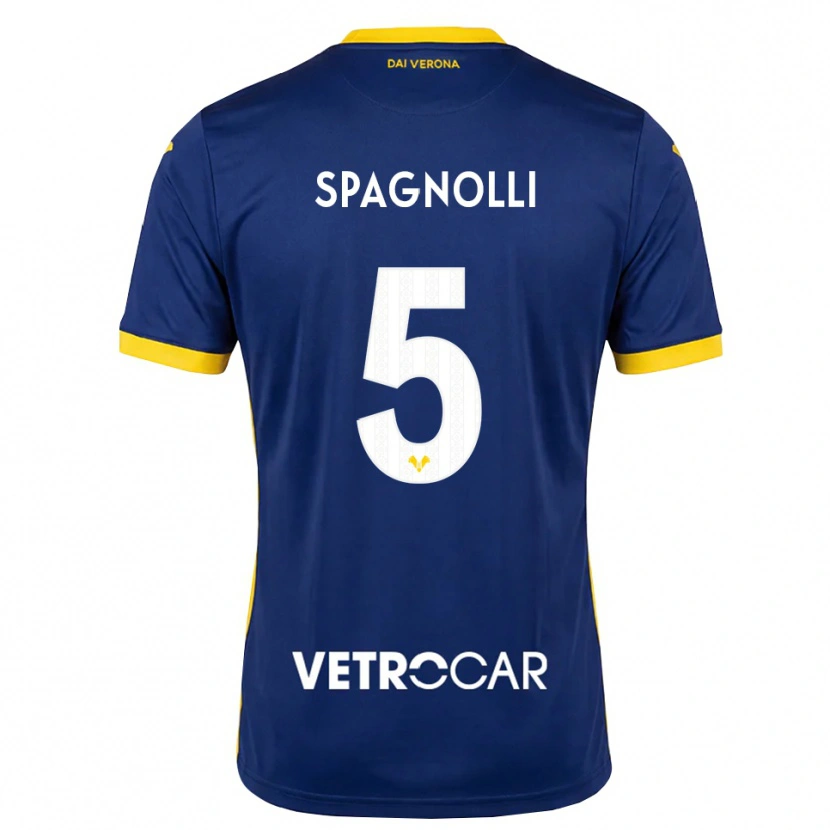 Danxen Donna Maglia Matteo Spagnolli #5 Blu Reale Giallo Bianco Kit Gara Home 2026/27 Maglietta