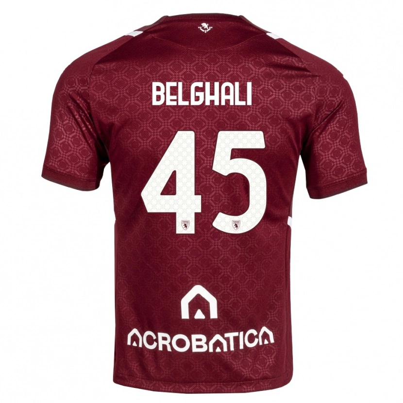 Danxen Donna Maglia Rafik Belghali #45 Borgogna Bianco Kit Gara Home 2026/27 Maglietta