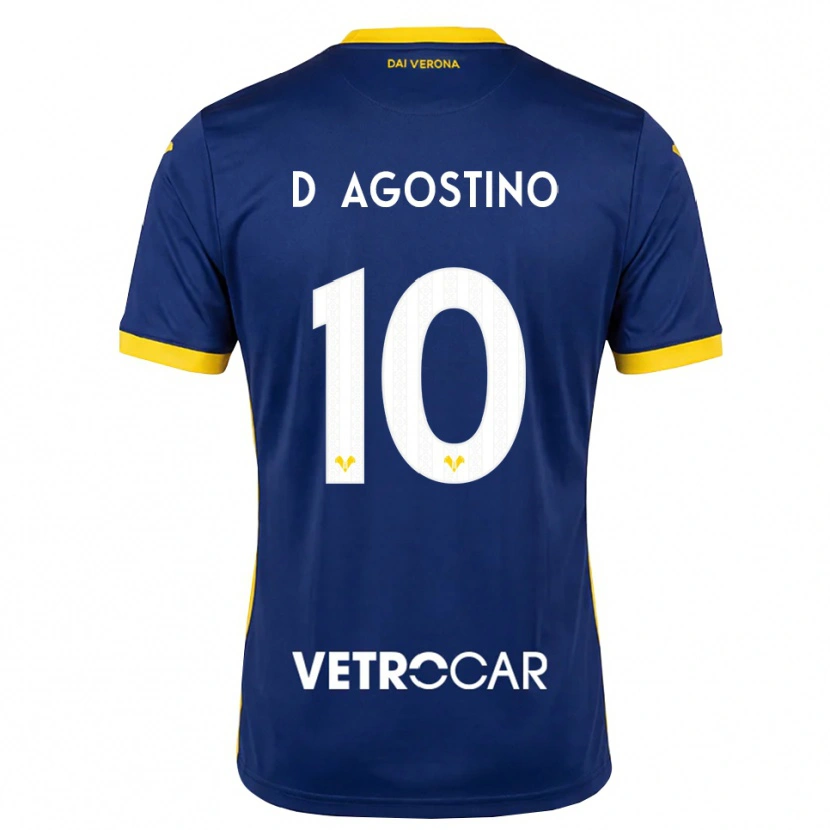 Danxen Donna Maglia Samuele D'agostino #10 Blu Reale Giallo Bianco Kit Gara Home 2026/27 Maglietta