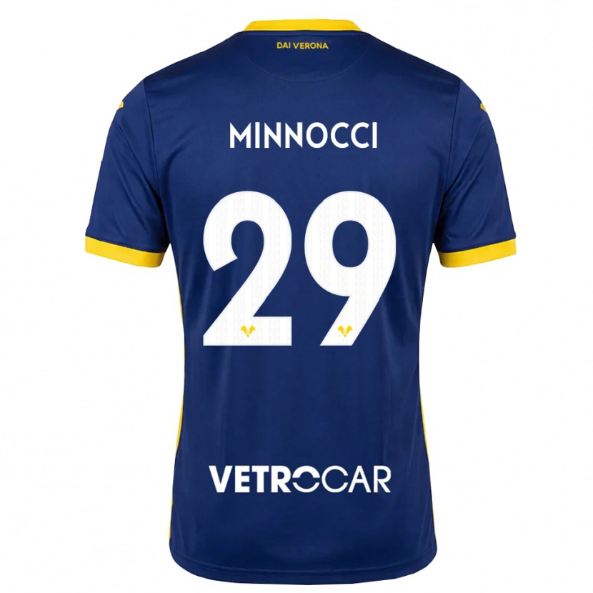 Danxen Donna Maglia Valerio Minnocci #29 Blu Reale Giallo Bianco Kit Gara Home 2026/27 Maglietta