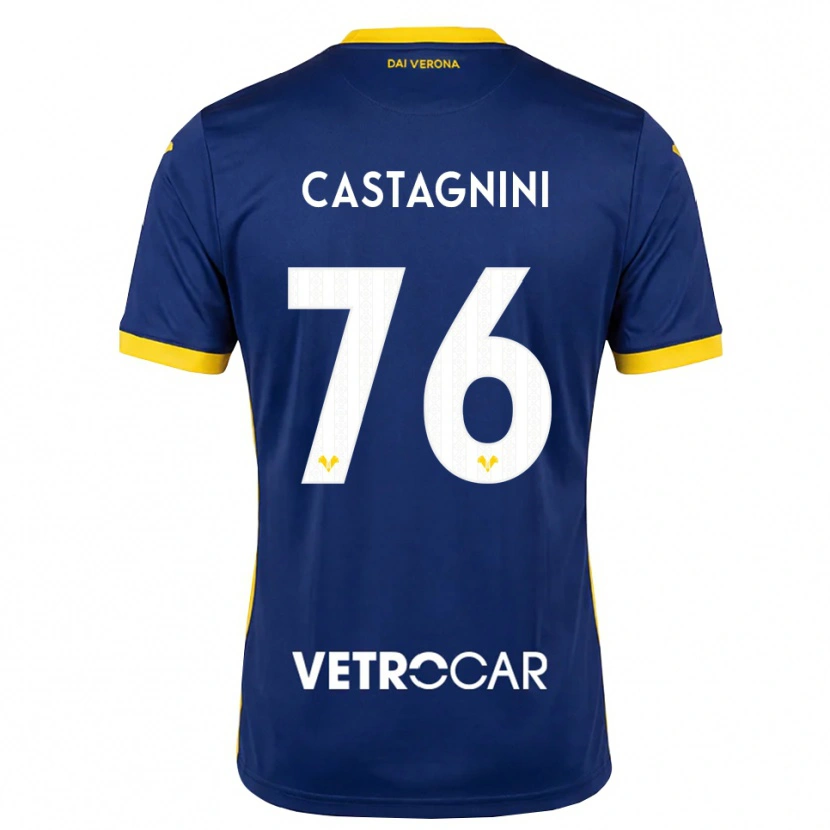 Danxen Donna Maglia Mirko Castagnini #76 Blu Reale Giallo Bianco Kit Gara Home 2026/27 Maglietta