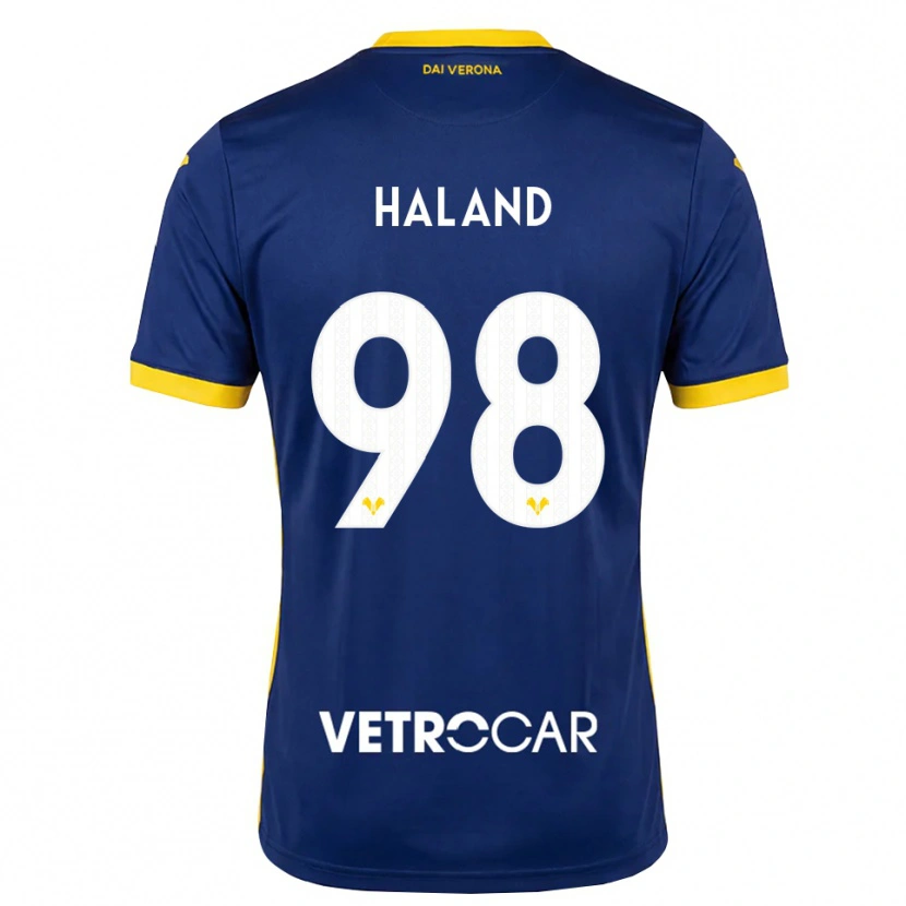 Danxen Donna Maglia Benedicte Iversen Håland #98 Blu Reale Giallo Bianco Kit Gara Home 2026/27 Maglietta