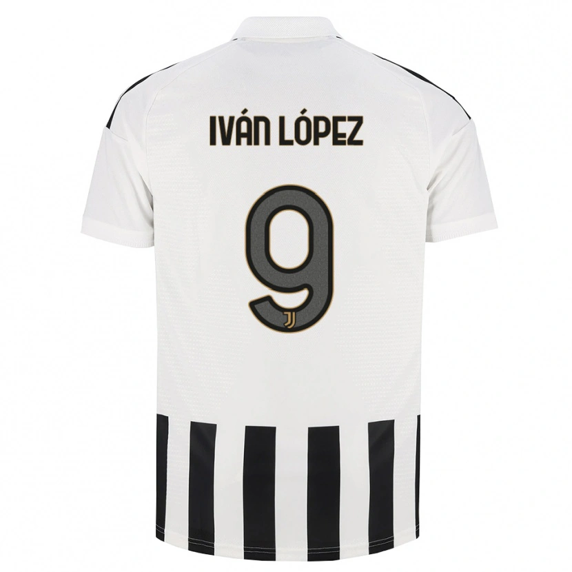 Danxen Donna Maglia Iván López #9 Nero Bianco Marrone Kit Gara Home 2026/27 Maglietta