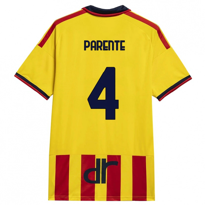 Danxen Donna Maglia Francesco Parente #4 Giallo Rosso Kit Gara Home 2026/27 Maglietta