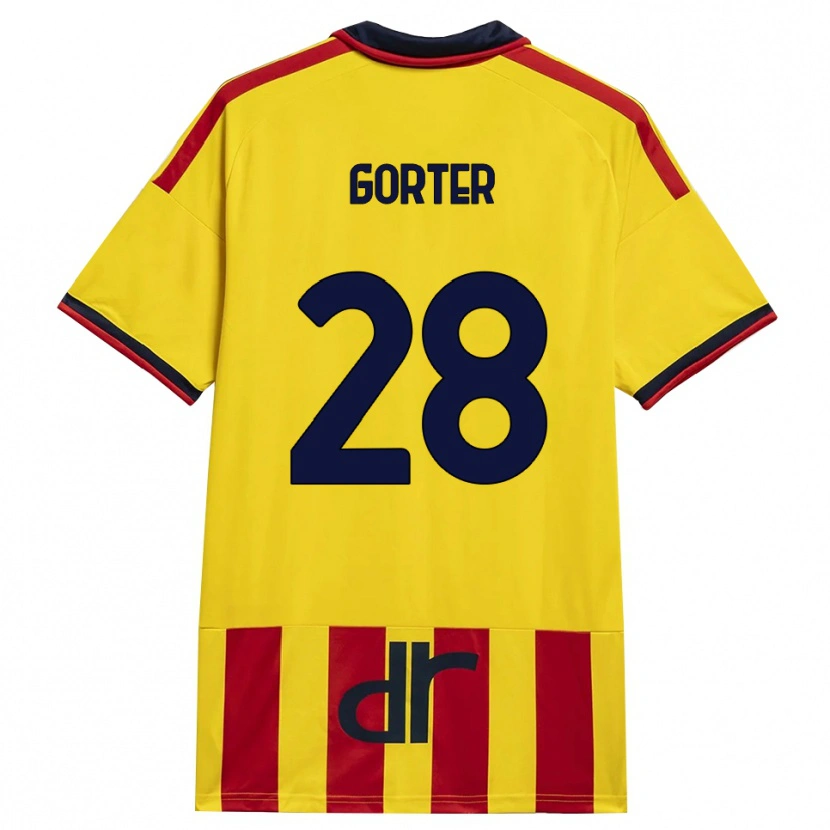 Danxen Donna Maglia Olaf Gorter #28 Giallo Rosso Kit Gara Home 2026/27 Maglietta