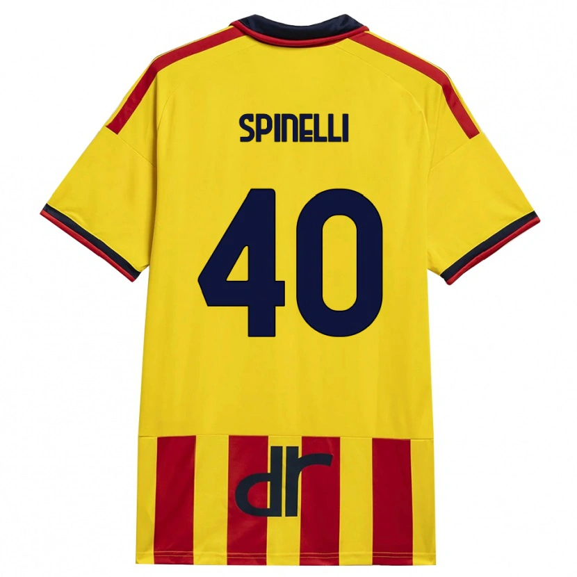 Danxen Donna Maglia Nicolò Spinelli #40 Giallo Rosso Kit Gara Home 2026/27 Maglietta
