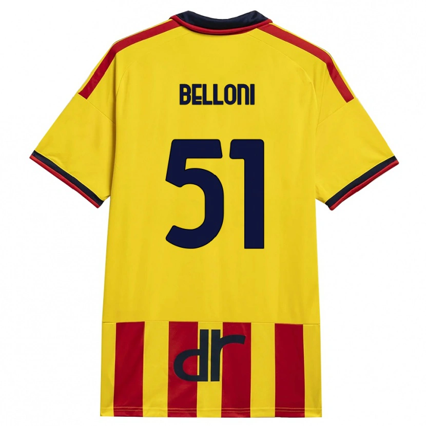 Danxen Donna Maglia Giacomo Belloni #51 Giallo Rosso Kit Gara Home 2026/27 Maglietta