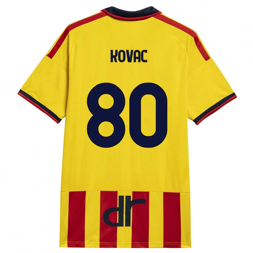 Danxen Donna Maglia Niko Kovač #80 Giallo Rosso Kit Gara Home 2026/27 Maglietta