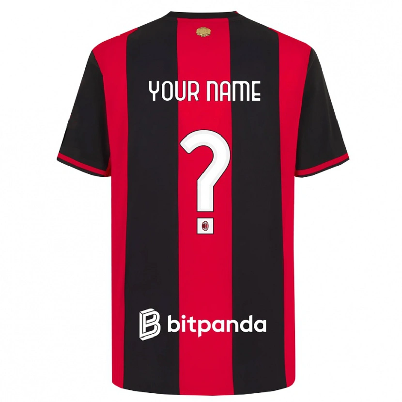 Danxen Donna Maglia Il Tuo Nome #0 Rosso Nero Bianco Kit Gara Home 2026/27 Maglietta