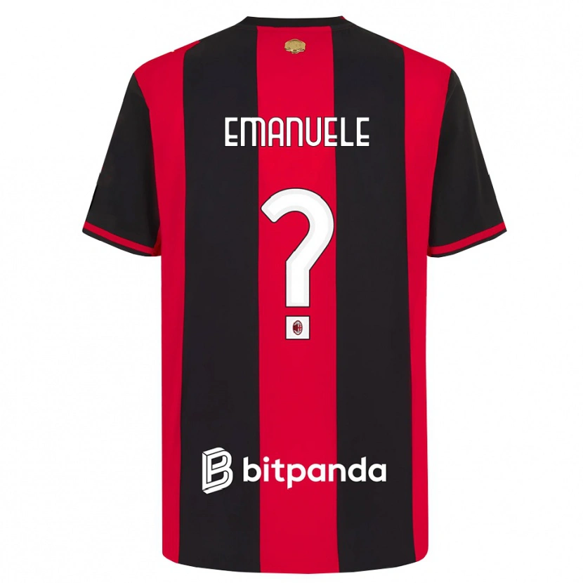 Danxen Donna Maglia Emanuele Benedetti #0 Rosso Nero Bianco Kit Gara Home 2026/27 Maglietta
