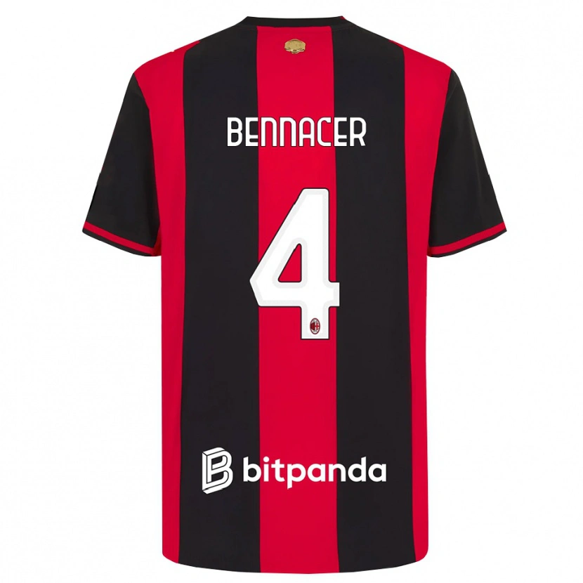 Danxen Donna Maglia Ismael Bennacer #4 Rosso Nero Bianco Kit Gara Home 2026/27 Maglietta