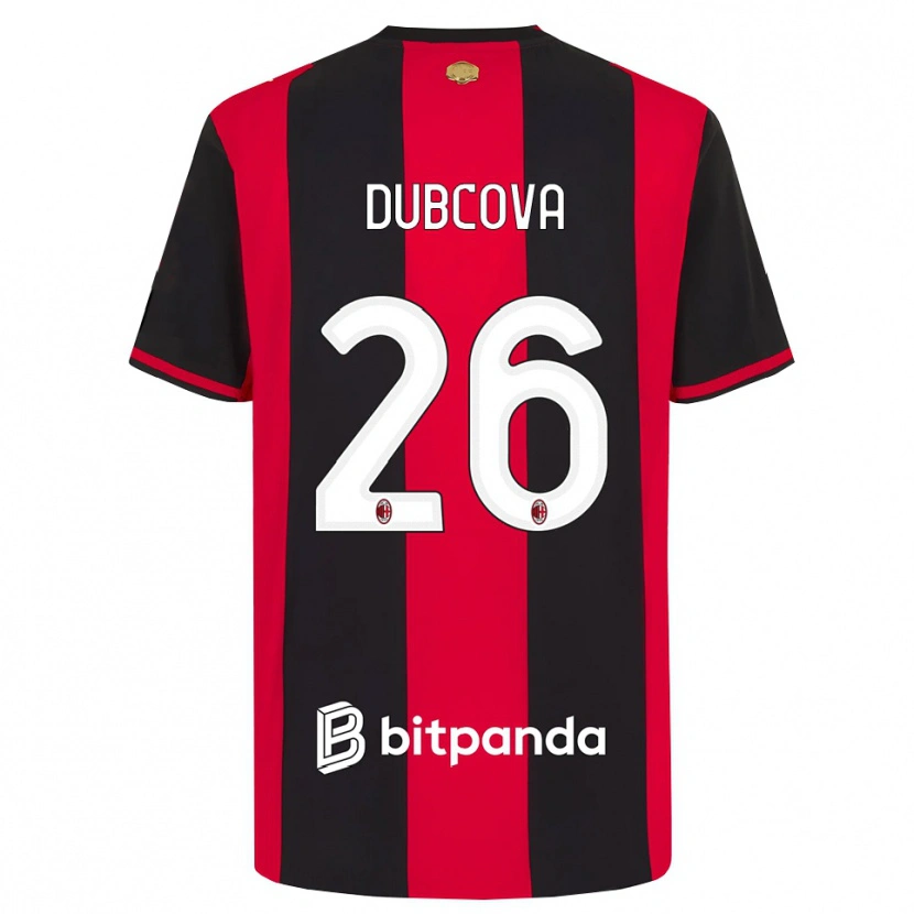 Danxen Donna Maglia Michaela Dubcova #26 Rosso Nero Bianco Kit Gara Home 2026/27 Maglietta