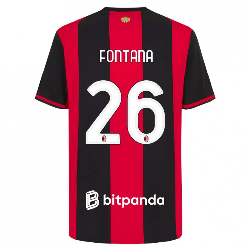 Danxen Donna Maglia Francesco Fontana #26 Rosso Nero Bianco Kit Gara Home 2026/27 Maglietta