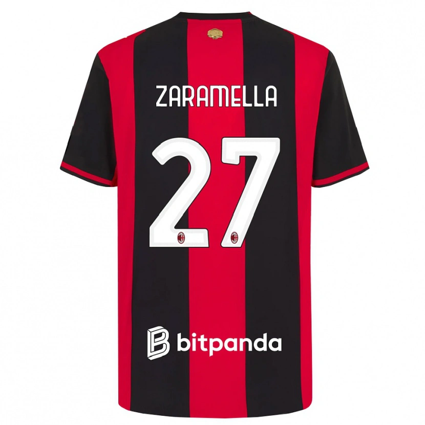 Danxen Donna Maglia Mattia Zaramella #27 Rosso Nero Bianco Kit Gara Home 2026/27 Maglietta