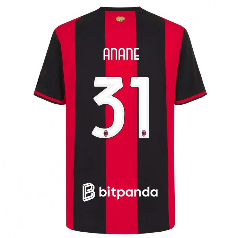Danxen Donna Maglia Emmanuel Anane #31 Rosso Nero Bianco Kit Gara Home 2026/27 Maglietta