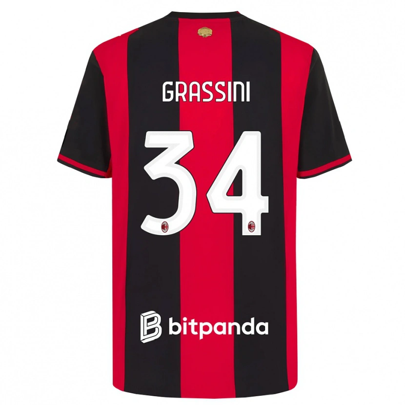 Danxen Donna Maglia Riccardo Grassini #34 Rosso Nero Bianco Kit Gara Home 2026/27 Maglietta