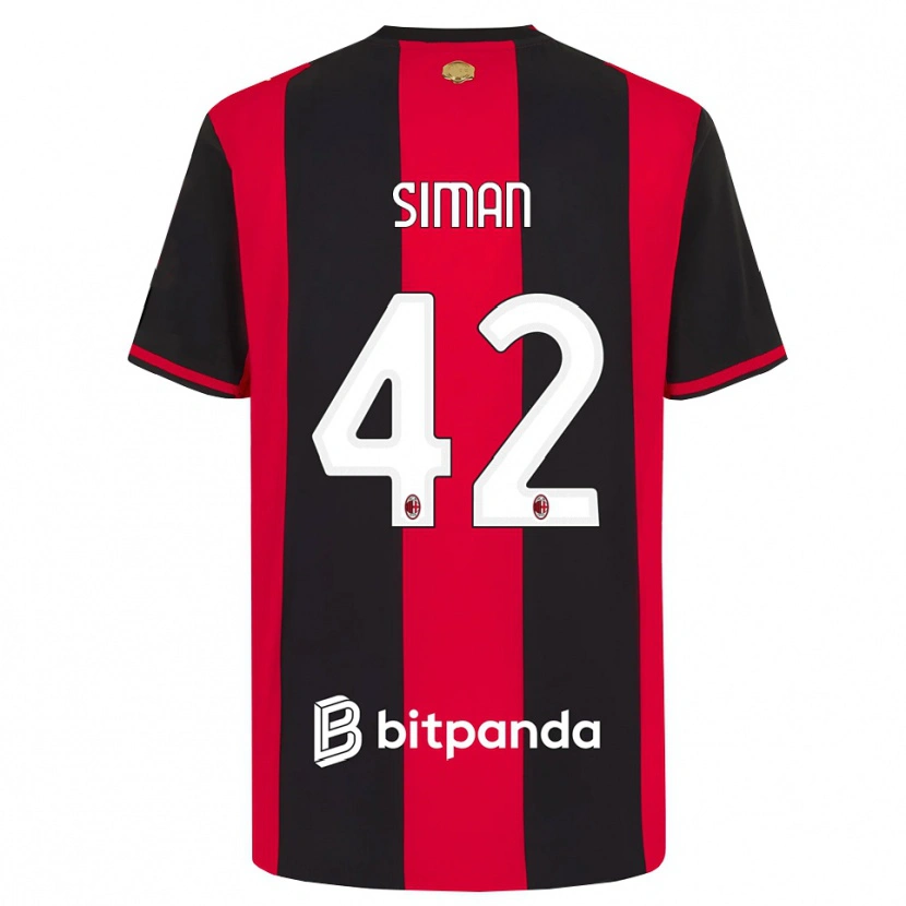Danxen Donna Maglia Alexandru Șiman #42 Rosso Nero Bianco Kit Gara Home 2026/27 Maglietta