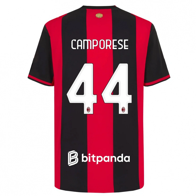 Danxen Donna Maglia Michele Camporese #44 Rosso Nero Bianco Kit Gara Home 2026/27 Maglietta