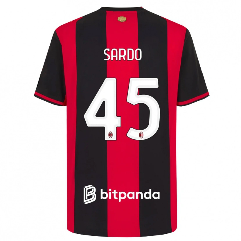 Danxen Donna Maglia Jacopo Sardo #45 Rosso Nero Bianco Kit Gara Home 2026/27 Maglietta