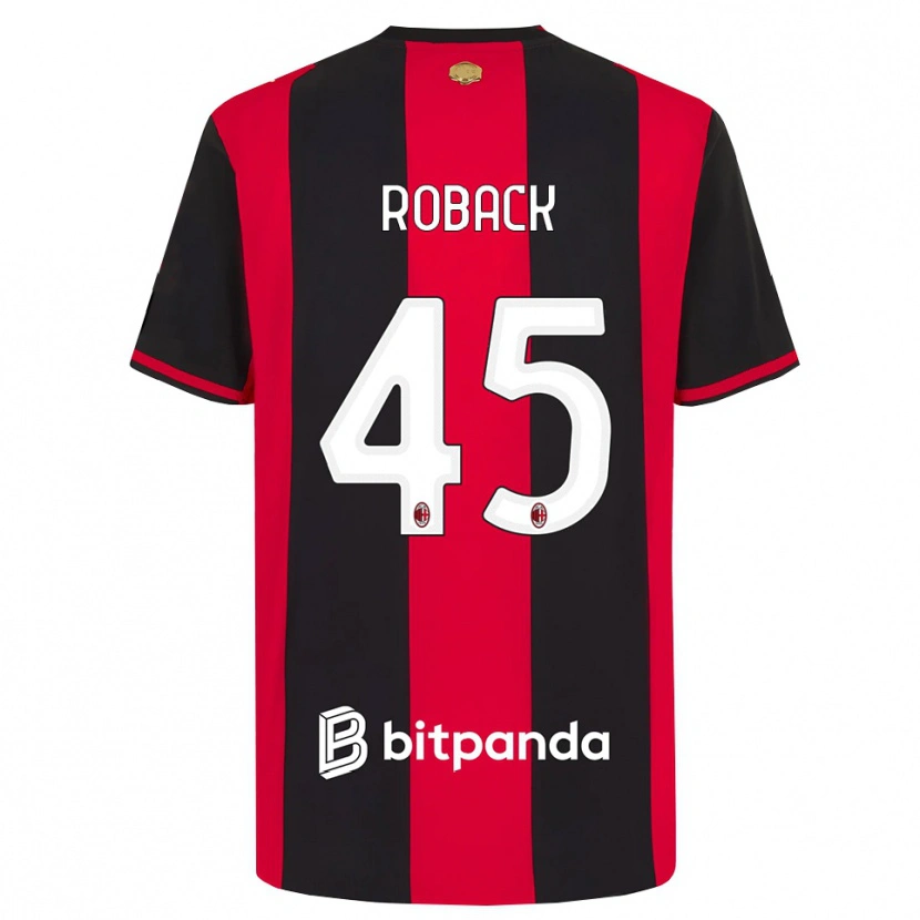 Danxen Donna Maglia Emil Roback #45 Rosso Nero Bianco Kit Gara Home 2026/27 Maglietta