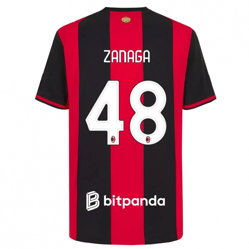 Danxen Donna Maglia Edoardo Zanaga #48 Rosso Nero Bianco Kit Gara Home 2026/27 Maglietta