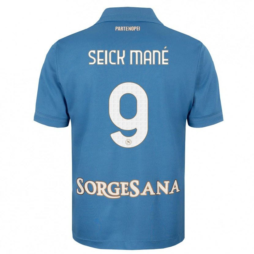 Danxen Donna Maglia Mohamed Seick Mané #9 Blu Foschia Bianco Kit Gara Home 2026/27 Maglietta