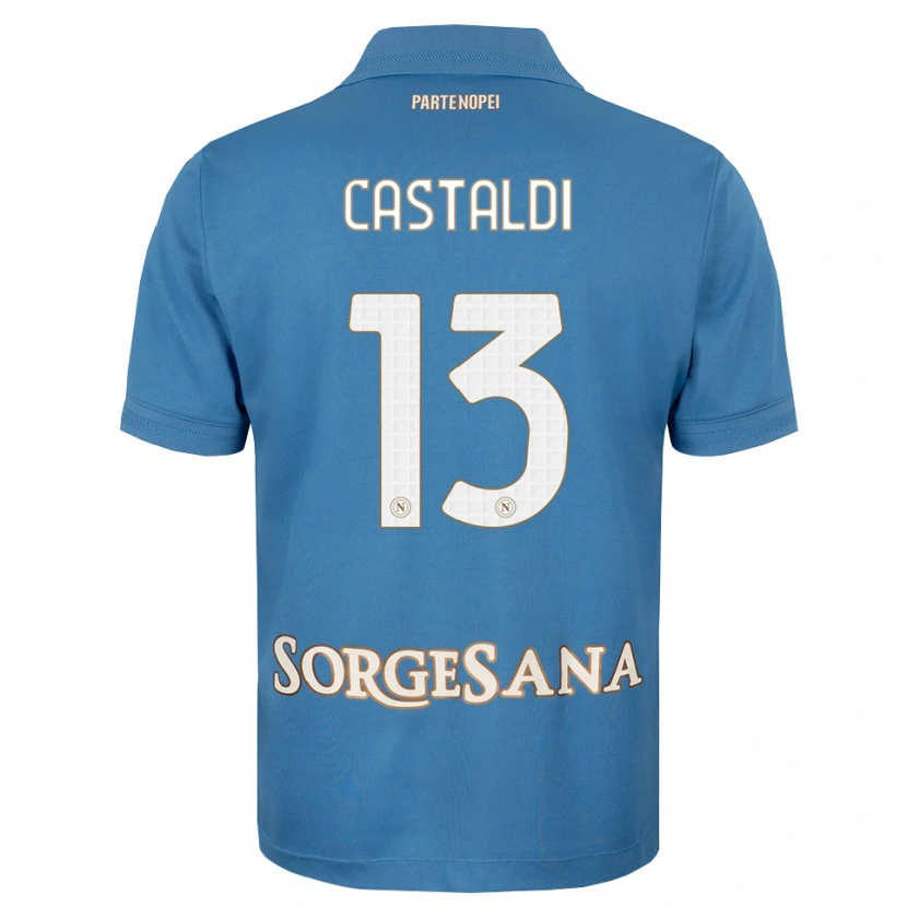 Danxen Donna Maglia Ciro Castaldi #13 Blu Foschia Bianco Kit Gara Home 2026/27 Maglietta