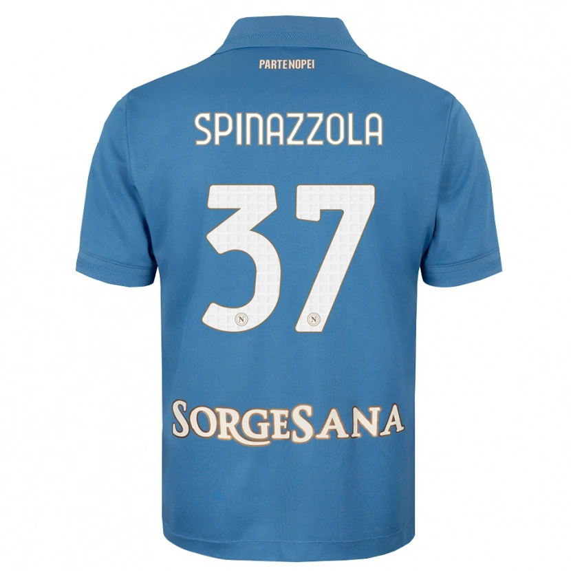 Danxen Donna Maglia Leonardo Spinazzola #37 Blu Foschia Bianco Kit Gara Home 2026/27 Maglietta