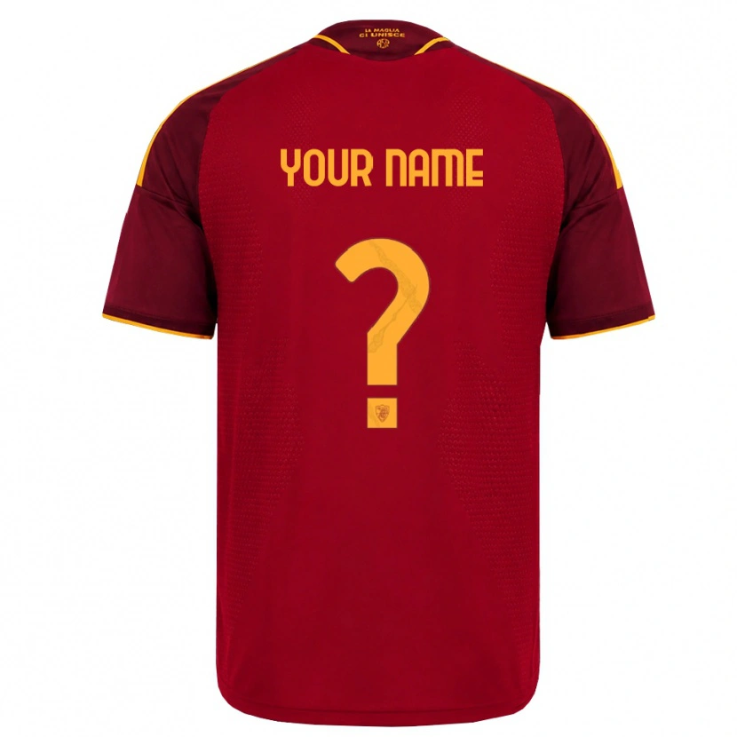 Danxen Donna Maglia Il Tuo Nome #0 Rosso Giallo Dorato Kit Gara Home 2026/27 Maglietta