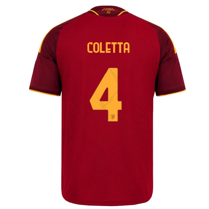 Danxen Donna Maglia Francesco Coletta #4 Rosso Giallo Dorato Kit Gara Home 2026/27 Maglietta