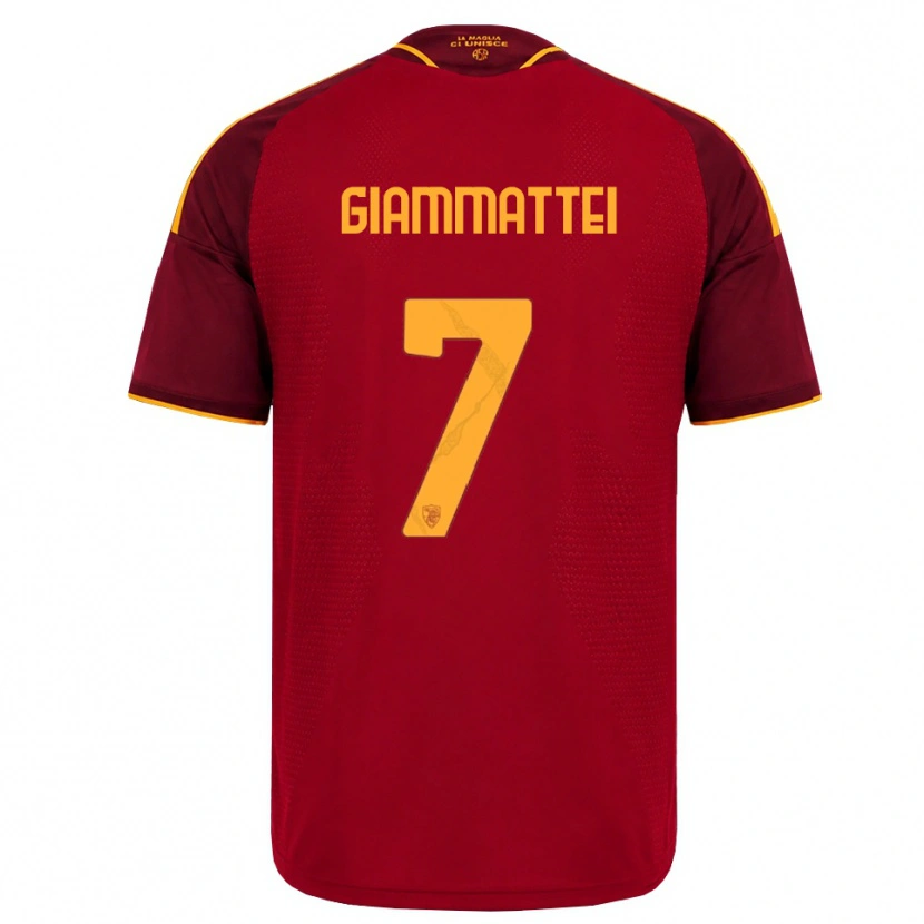Danxen Donna Maglia Gioele Giammattei #7 Rosso Giallo Dorato Kit Gara Home 2026/27 Maglietta