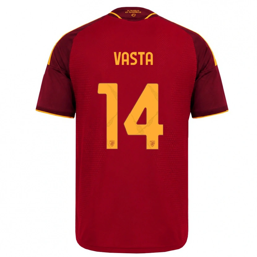 Danxen Donna Maglia Jacopo Vasta #14 Rosso Giallo Dorato Kit Gara Home 2026/27 Maglietta