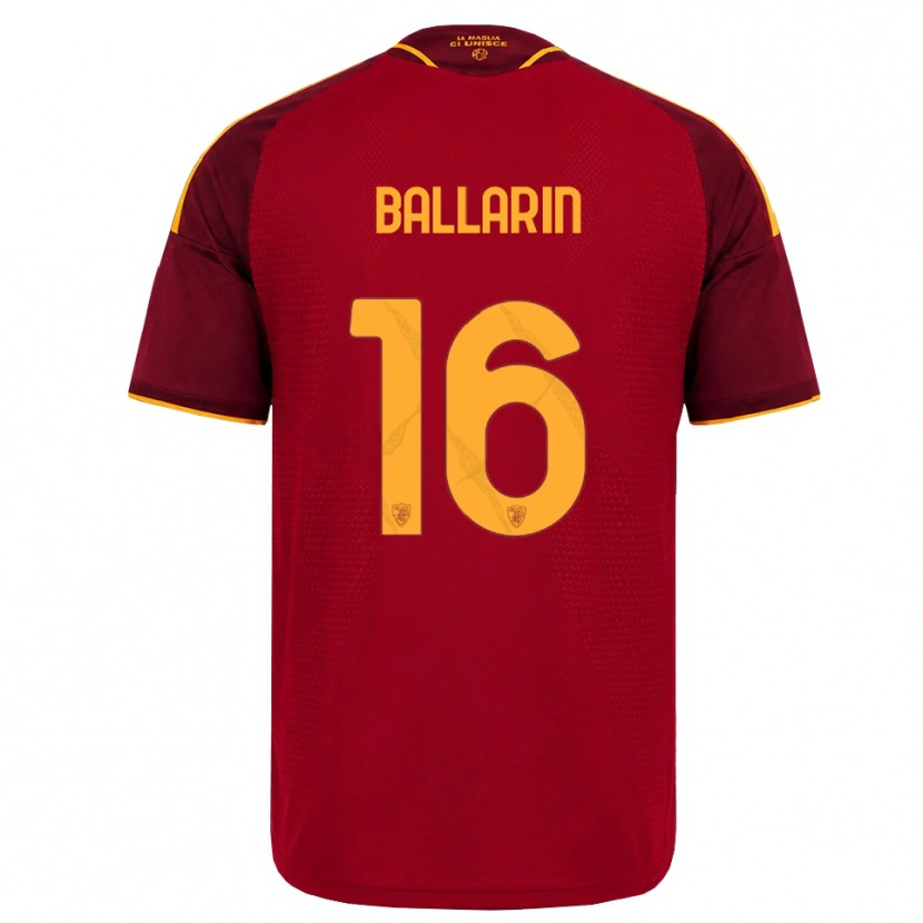 Danxen Donna Maglia Francesco Ballarin #16 Rosso Giallo Dorato Kit Gara Home 2026/27 Maglietta