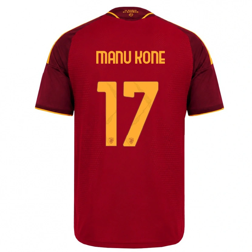 Danxen Donna Maglia Manu Koné #17 Rosso Giallo Dorato Kit Gara Home 2026/27 Maglietta