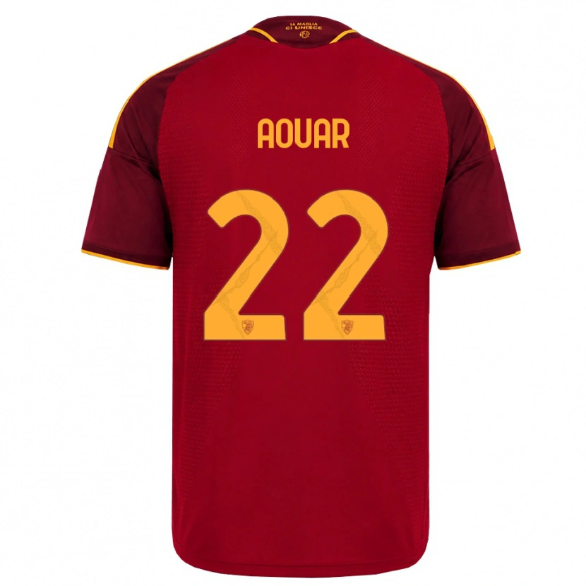 Danxen Donna Maglia Houssem Aouar #22 Rosso Giallo Dorato Kit Gara Home 2026/27 Maglietta