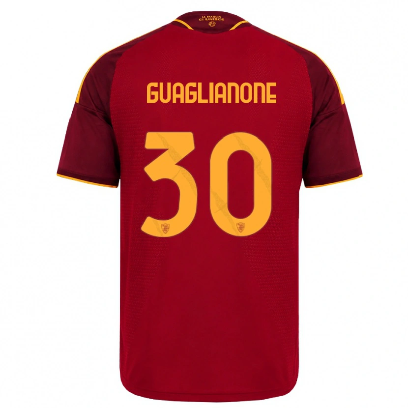 Danxen Donna Maglia Mattia Guaglianone #30 Rosso Giallo Dorato Kit Gara Home 2026/27 Maglietta