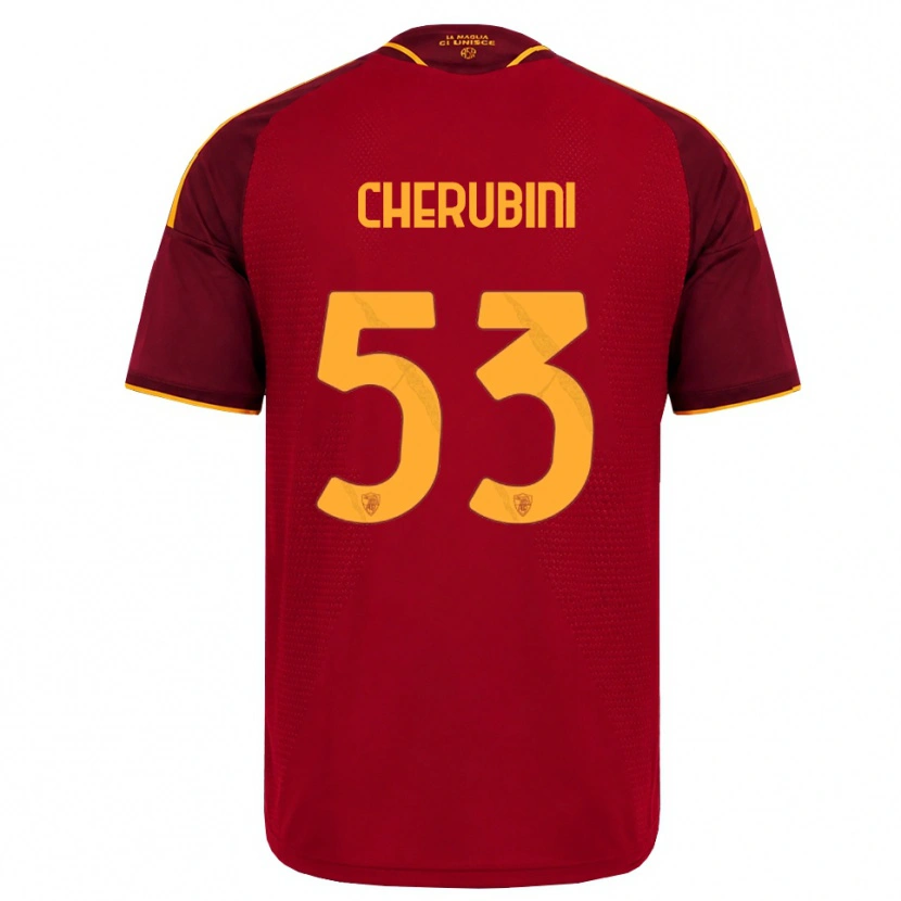 Danxen Donna Maglia Martina Cherubini #53 Rosso Giallo Dorato Kit Gara Home 2026/27 Maglietta