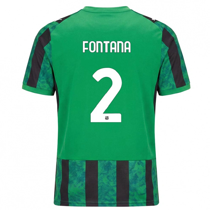 Danxen Donna Maglia Fabrizio Fontana #2 Verde Nero Bianco Kit Gara Home 2026/27 Maglietta