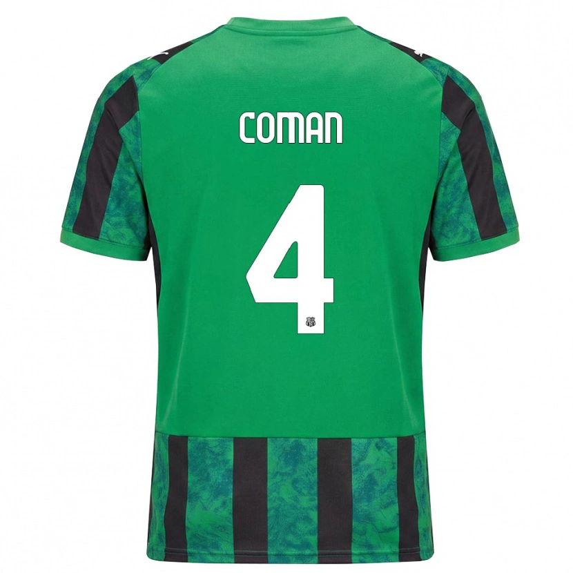 Danxen Donna Maglia Rareș Coman #4 Verde Nero Bianco Kit Gara Home 2026/27 Maglietta