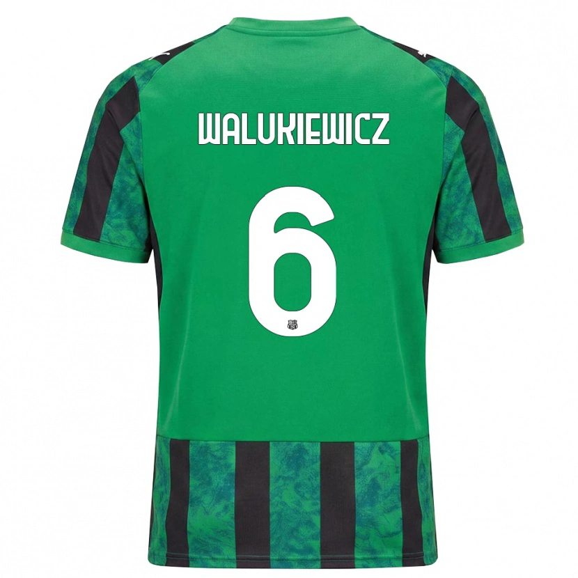 Danxen Donna Maglia Sebastian Walukiewicz #6 Verde Nero Bianco Kit Gara Home 2026/27 Maglietta