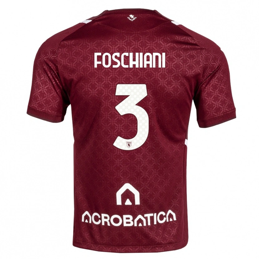 Danxen Donna Maglia Francesco Foschiani #3 Borgogna Bianco Kit Gara Home 2026/27 Maglietta